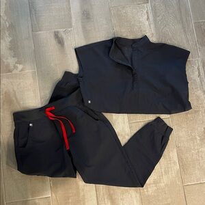 Figs charcoal jogger set